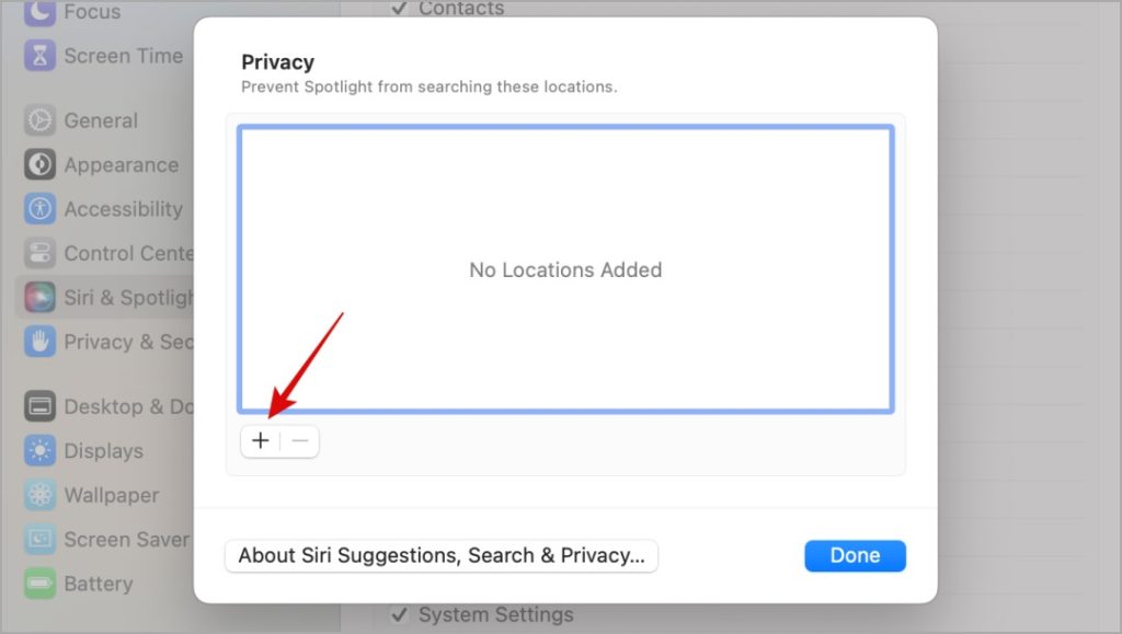 Privacidad de Spotlight en Mac