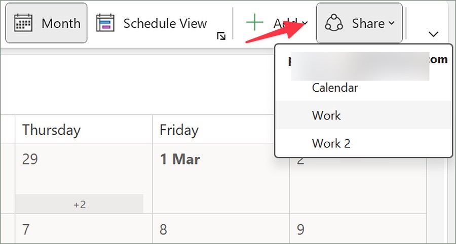 Comparta el nuevo calendario de Outlook Classic.