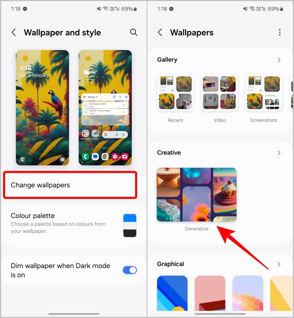 Generar papel tapiz de IA en Samsung