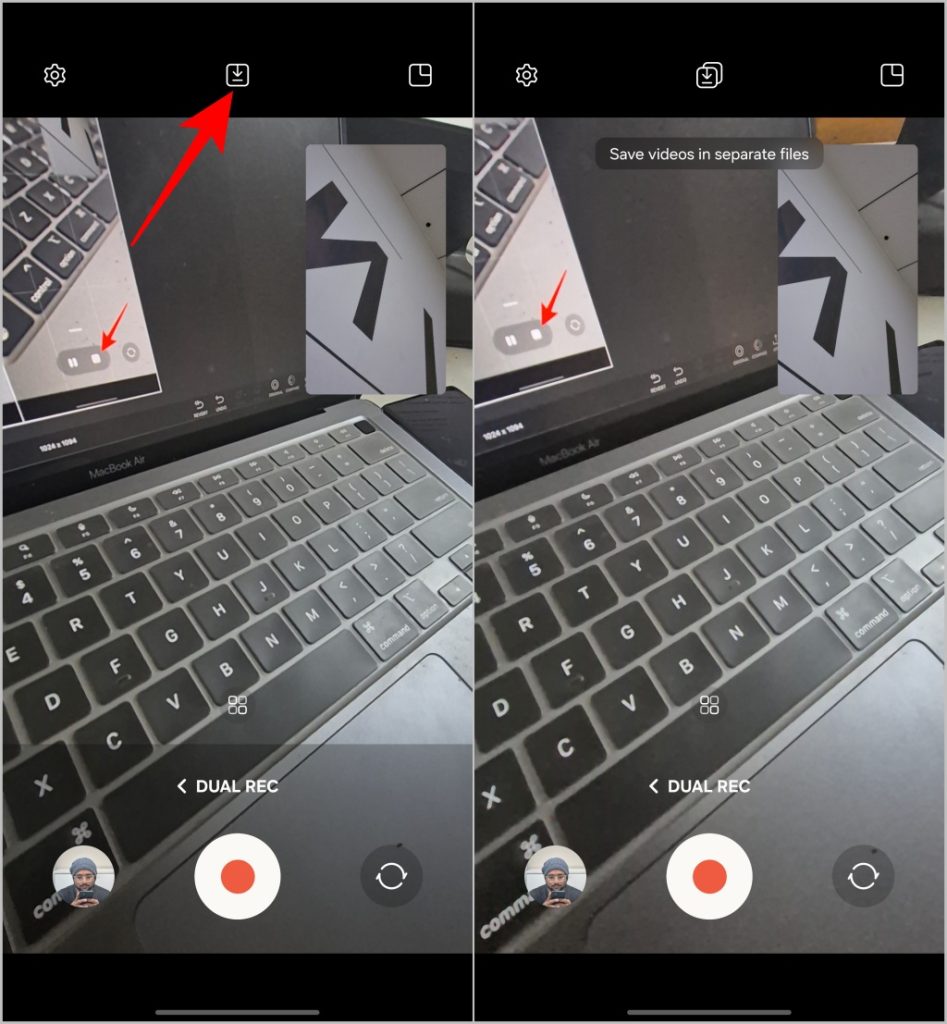 Guardar los archivos de video por separado