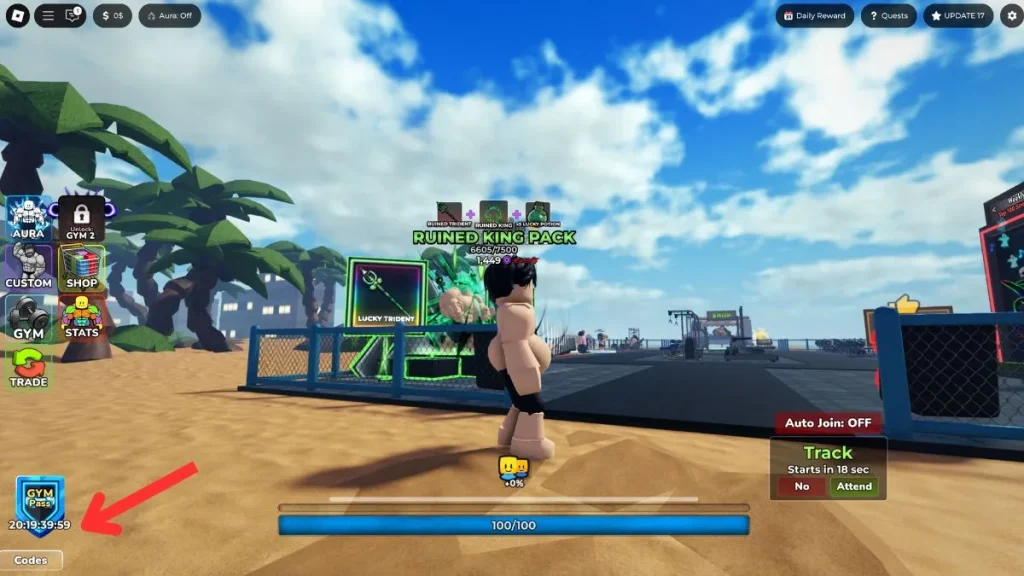 canjear los códigos de la liga de gimnasio de Roblox