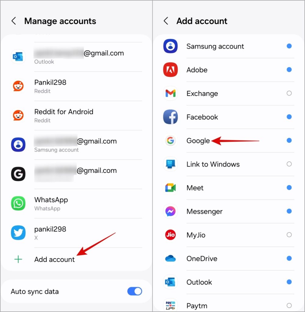 Agregue la cuenta de Google en el teléfono Samsung Galaxy