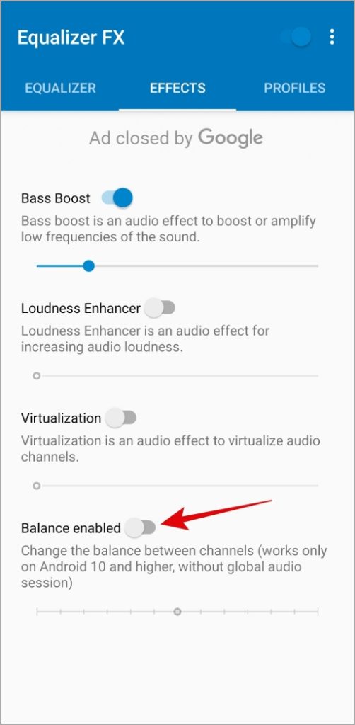 Configuración de Equalizer FX en Android
