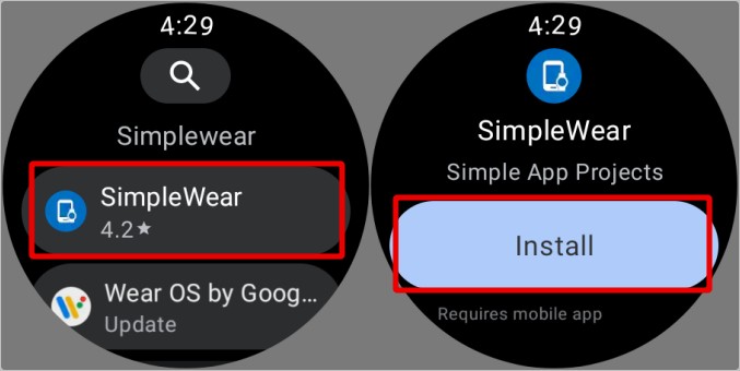 Instalación de la aplicación Simplewear en Galaxy Watch