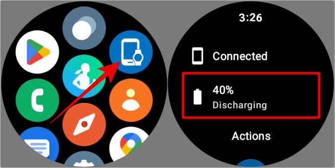 Verificar la batería del teléfono desde el Galaxy Watch