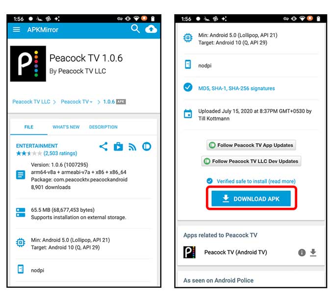Descargue el APK del sitio web