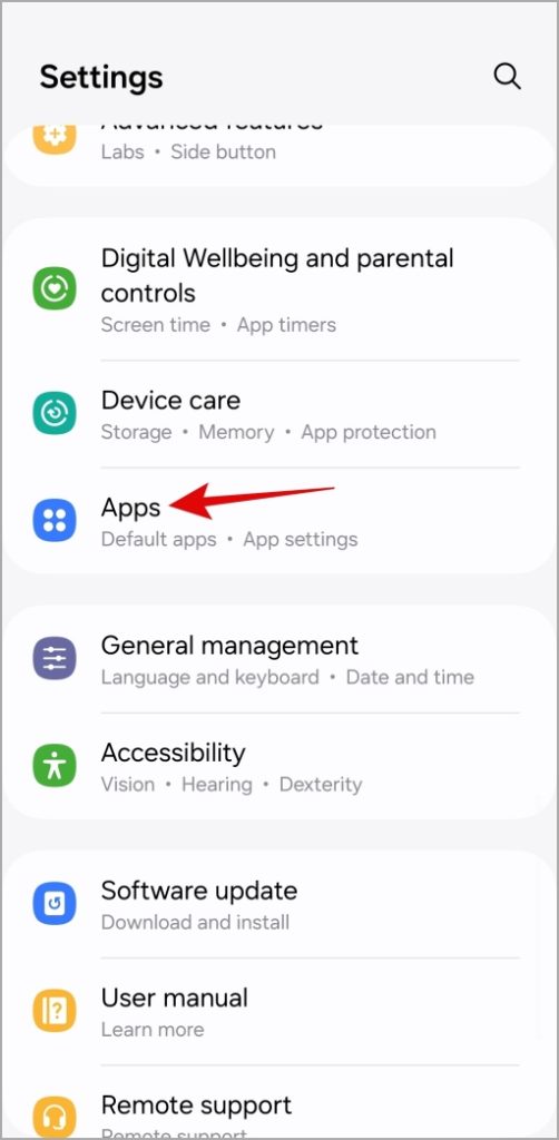 Aplicaciones en el teléfono Samsung Galaxy