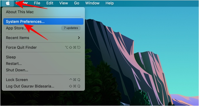 opción de preferencias del sistema MacBook