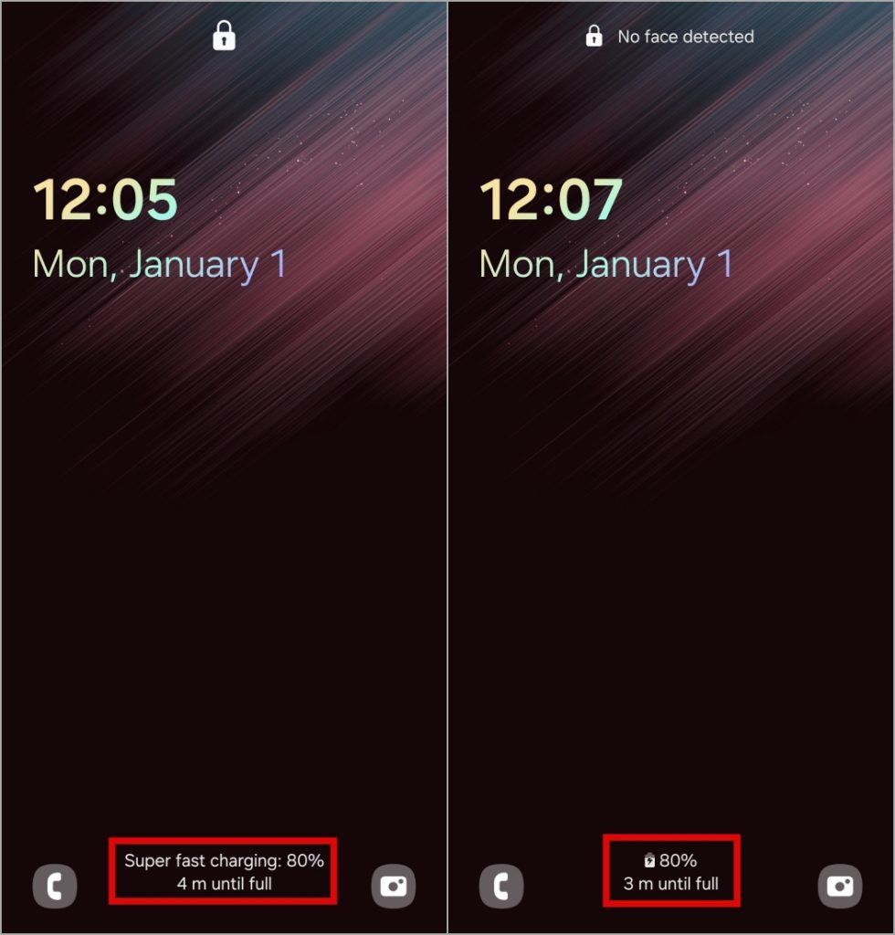 El estado de carga rápida no se muestra en el teléfono Samsung