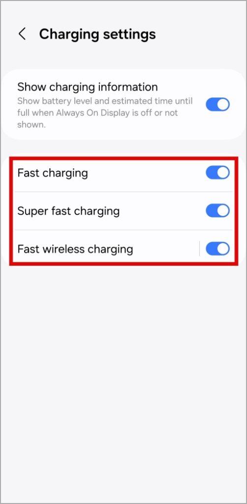 Habilite la carga súper rápida en el teléfono Samsung Galaxy