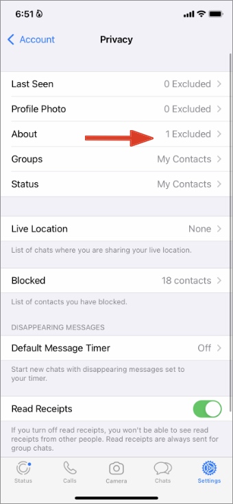 Abra Whatsapp sobre en iPhone