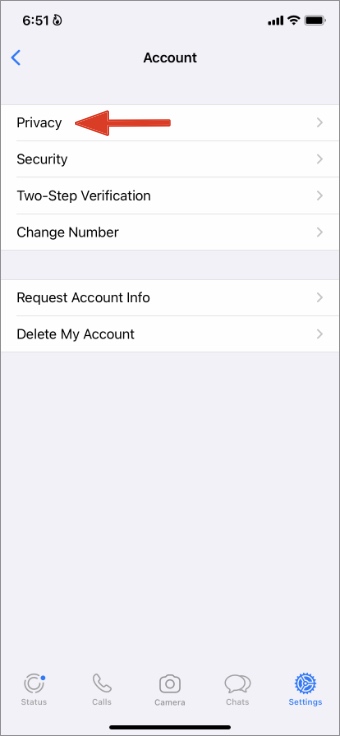 Abra la privacidad de WhatsApp en iPhone