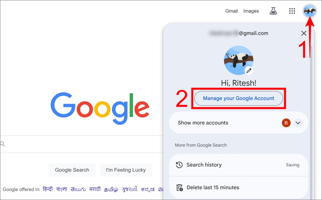 Administre su cuenta de Google