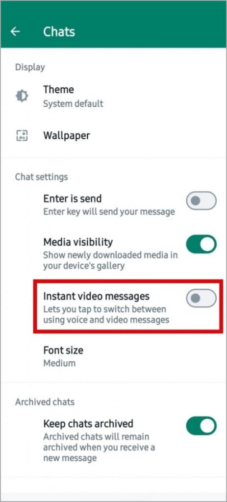 Habilite el mensaje de video instantáneo de WhatsApp en el móvil