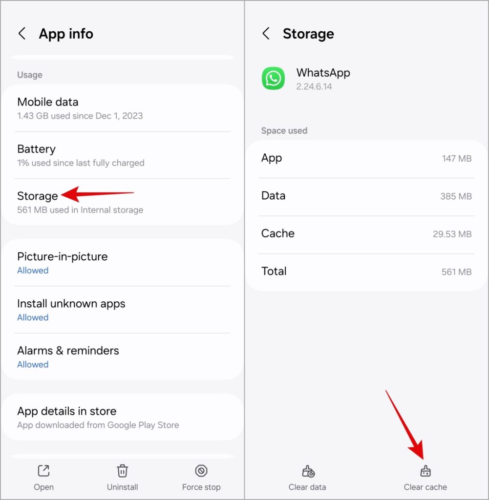 Borrar caché de whatsapp en Android