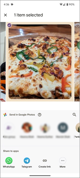 Abra la foto de Google Photos en Telegram