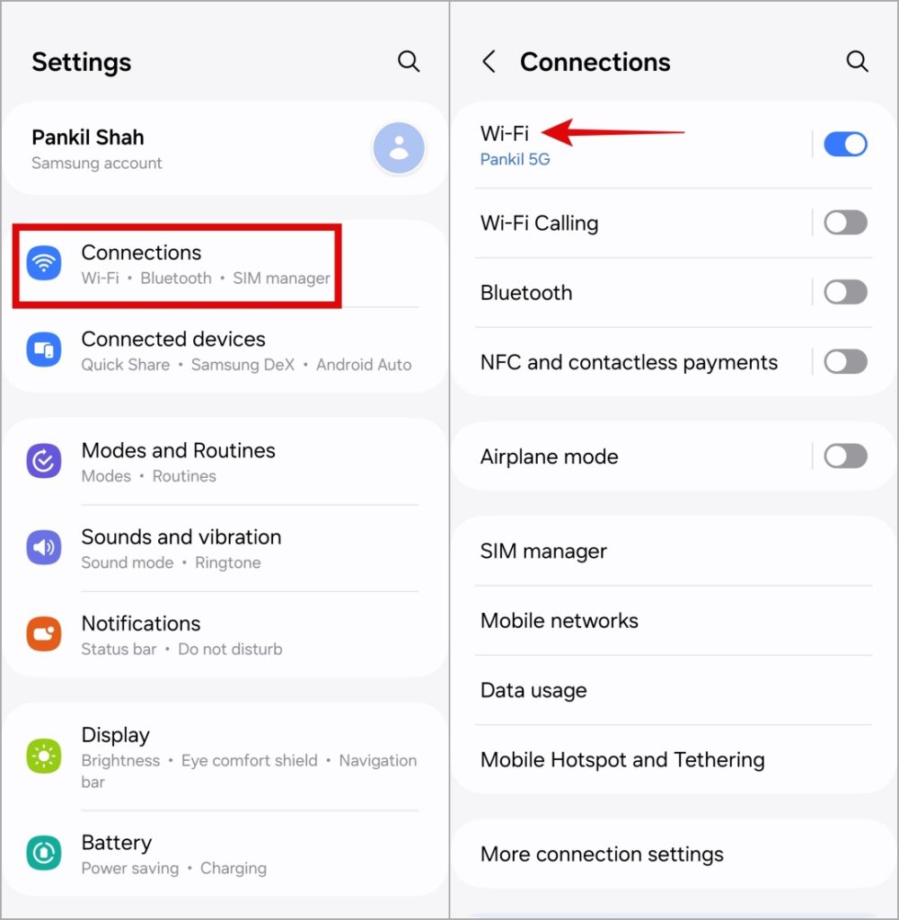 Configuración de Wi-Fi en el teléfono Samsung Galaxy
