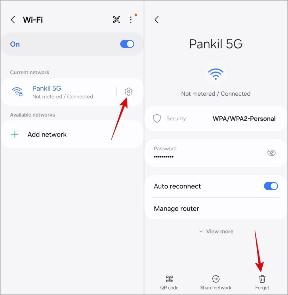 Olvida una red Wi-Fi en el teléfono Samsung Galaxy