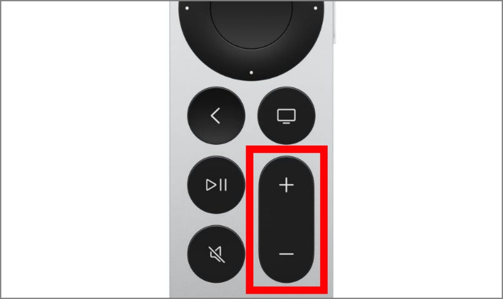 Botón de volumen en el control remoto Siri