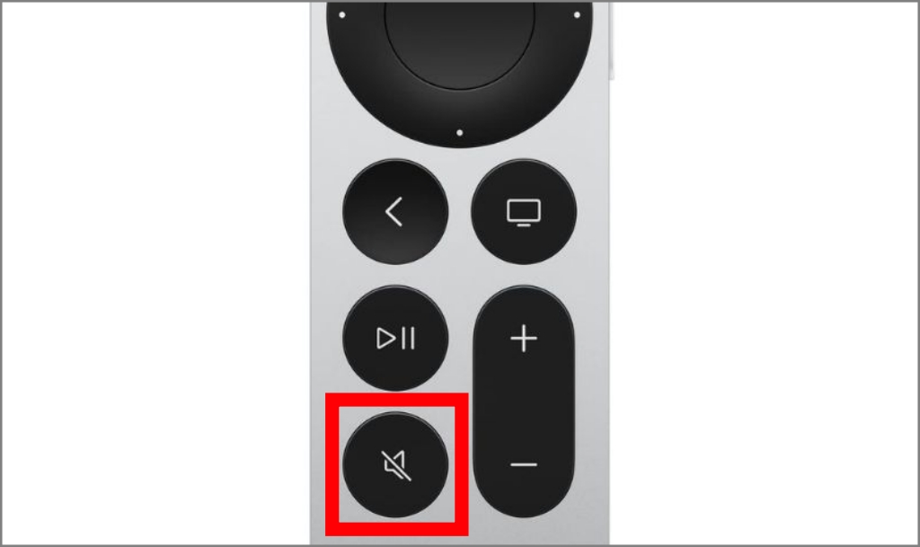 Botón de silencio en Siri Remote