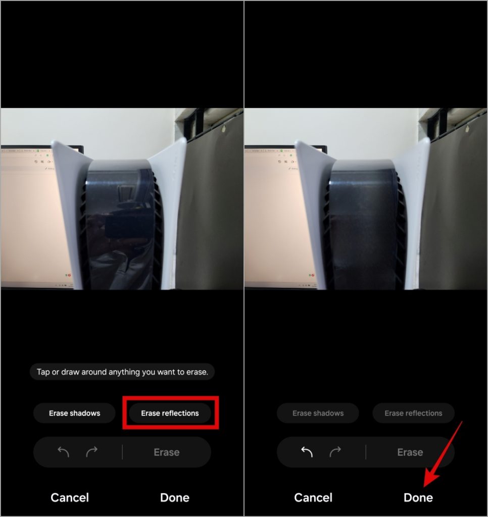 Borrar la reflexión de las fotos en el teléfono Samsung Galaxy