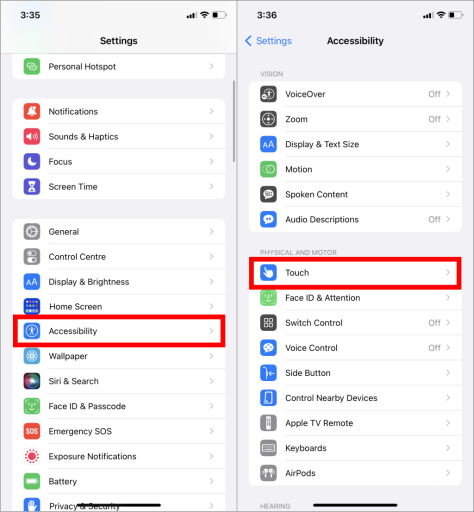 Configuración de accesorio en iPhone