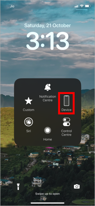 Opciones en AssisitivTouch