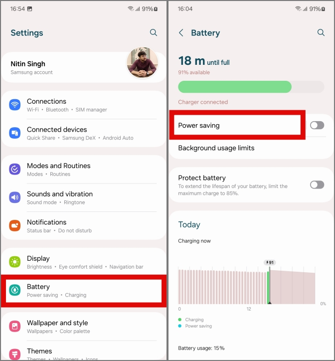 Cambiar las opciones de ahorro de energía en los teléfonos Samsung Galaxy
