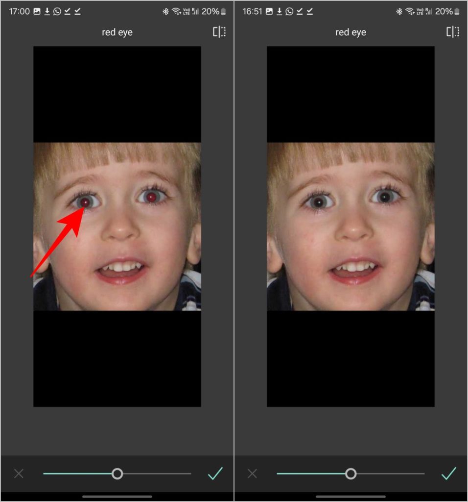 Eliminar los ojos rojos en la aplicación Pixlr