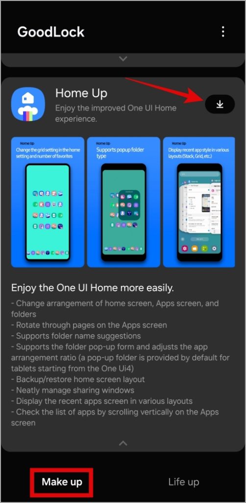 Descargar Home Up Good Lock en Samsung Telephy