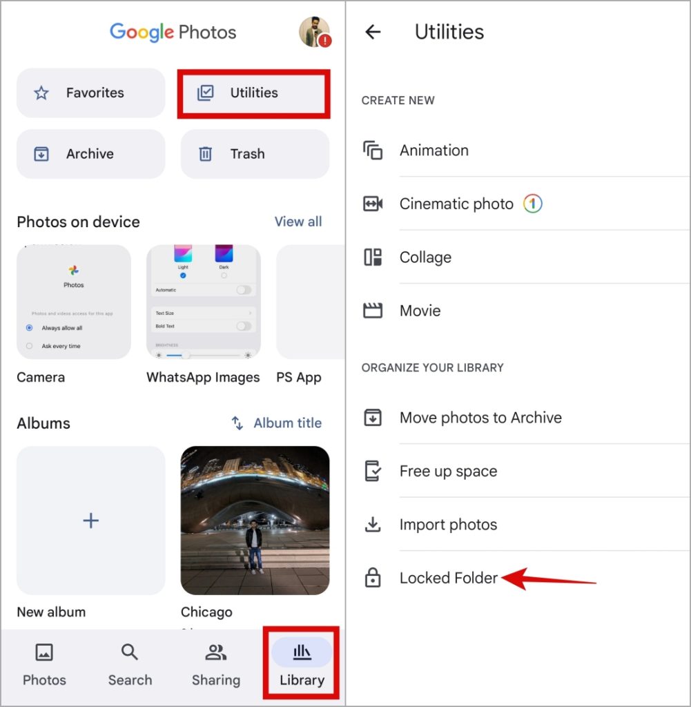 Carpeta bloqueada en Google Photos para dispositivos móviles