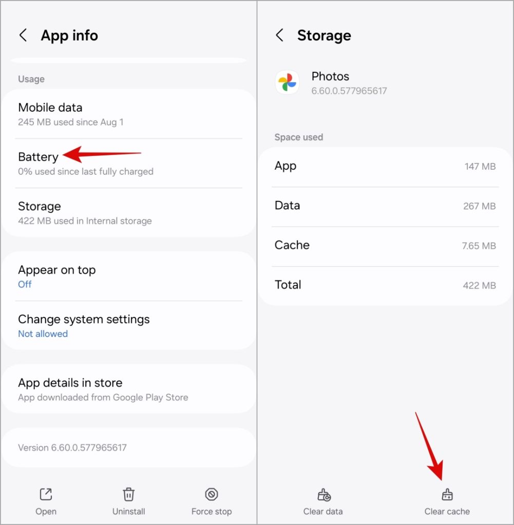 Clear Google Photos Cache en Android