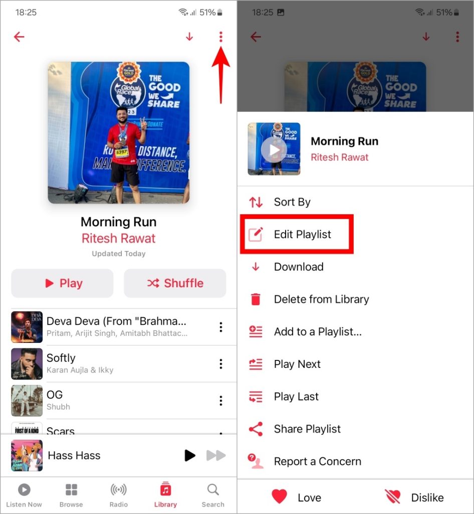 Editar portada de la lista de reproducción en Android