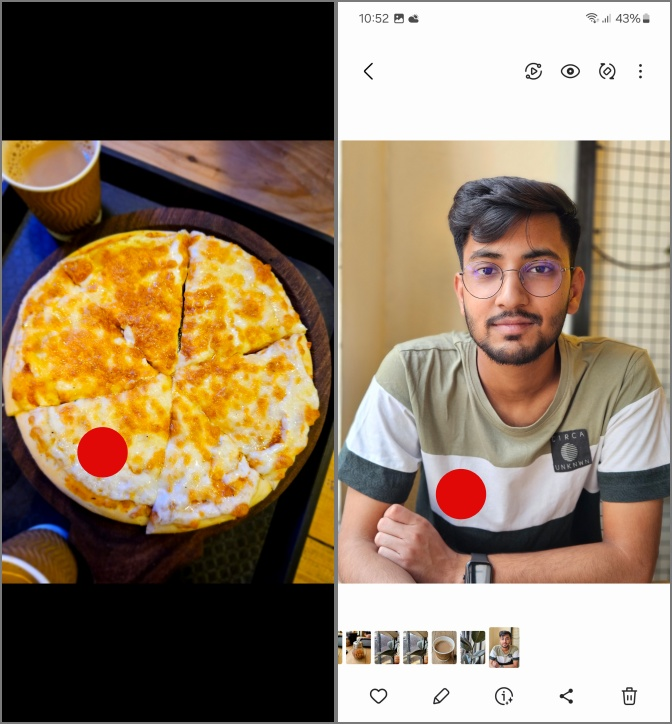 Aferrarse a una foto para recortarla como una etiqueta personalizada en la aplicación de la galería en Samsung Galaxy Phones