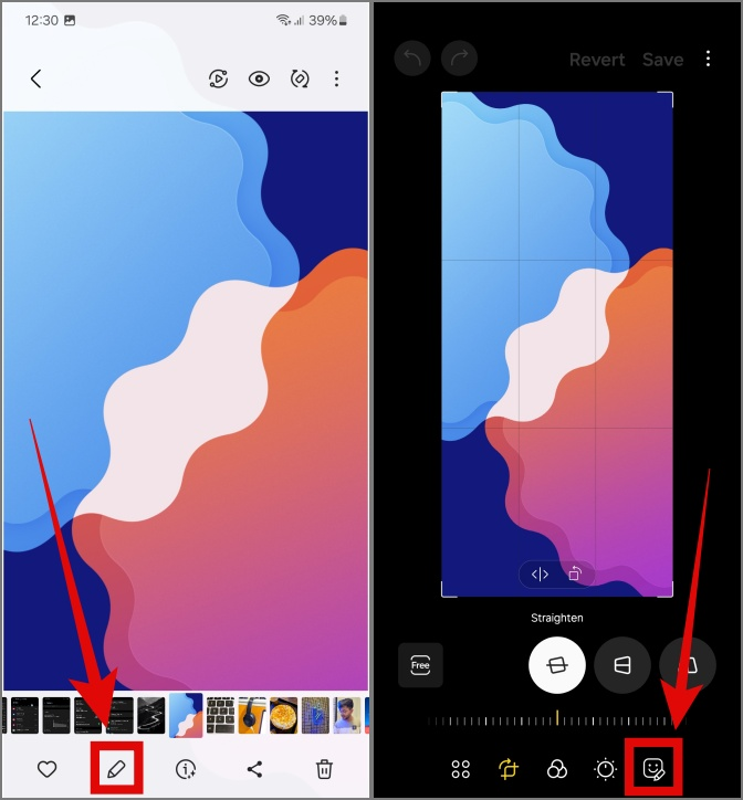 Editar una imagen en el editor de fotos en Samsung Galaxy Phones