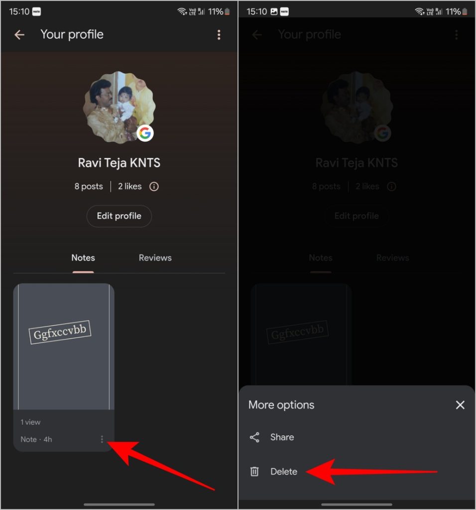 Eliminar las notas en la aplicación de Google