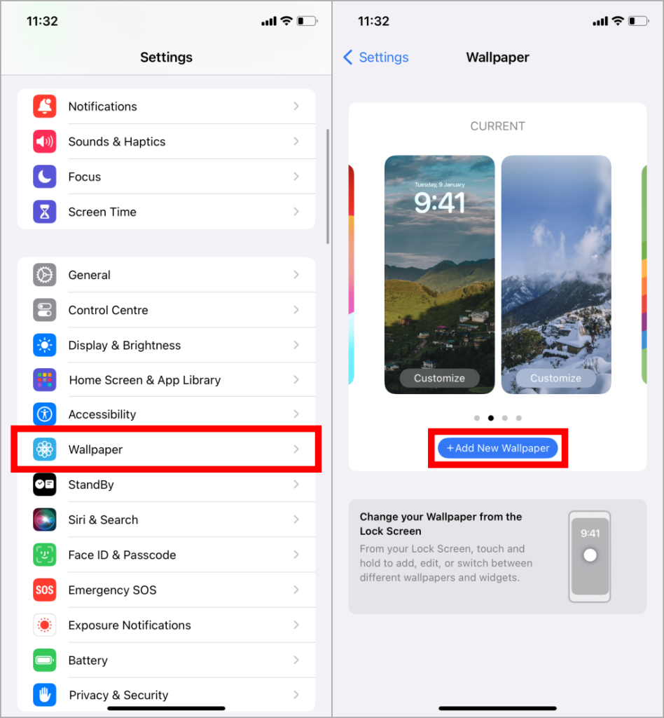 Configuración de papel tapiz en iPhone