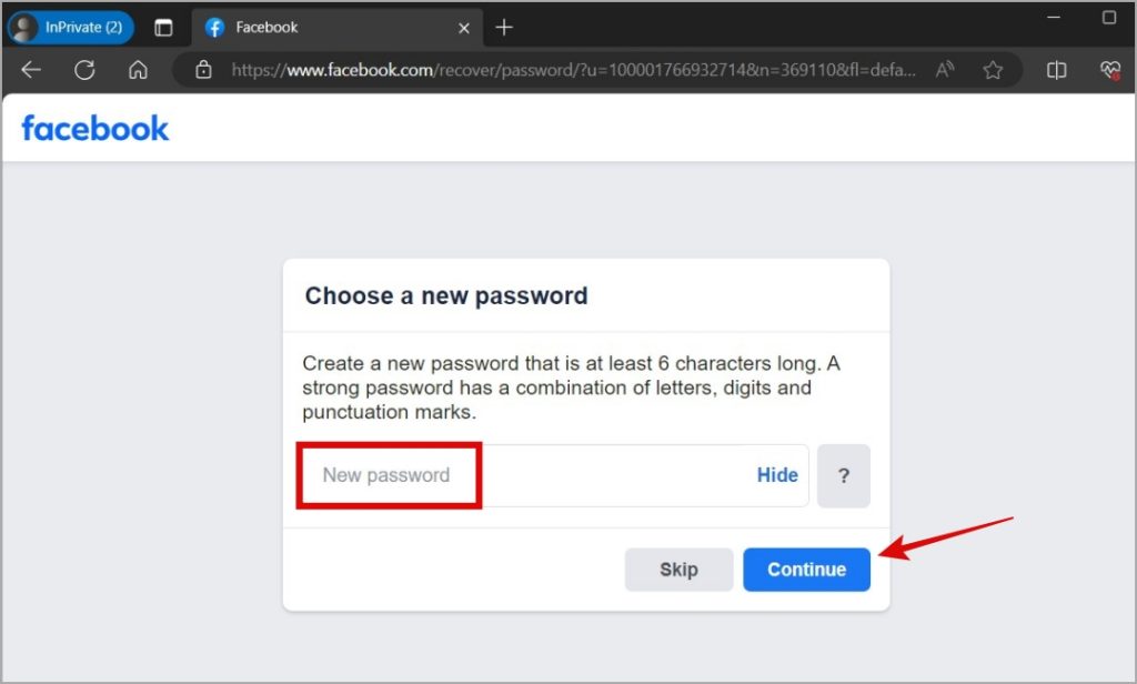 Restablecer la contraseña de Facebook