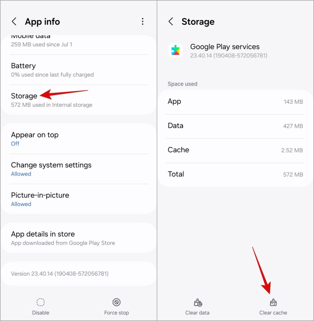 Clear Google Play Services Cache en Android