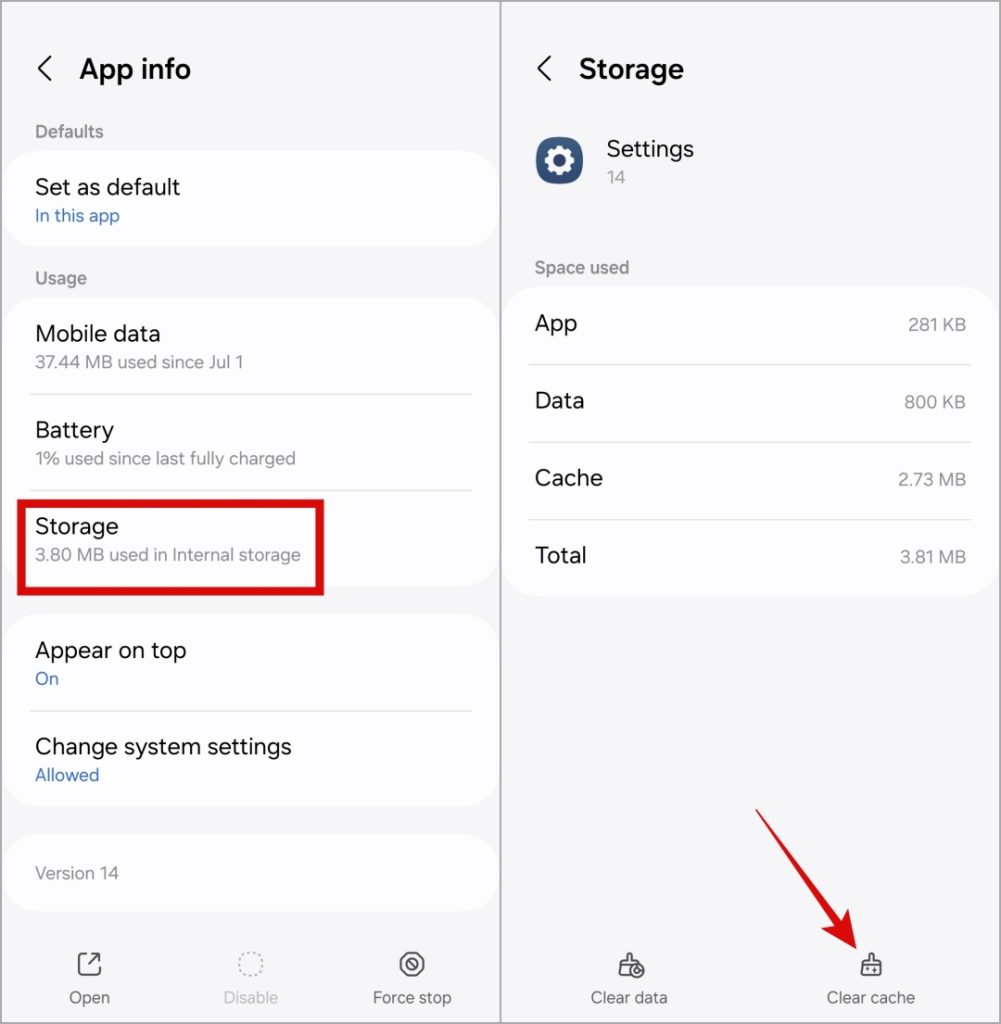Borrar la aplicación de la aplicación Configuración en Android