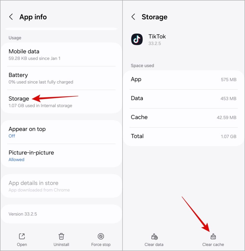 Clear Tiktok Cache en Android