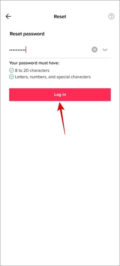 Restablecer la contraseña de Tiktok en el teléfono