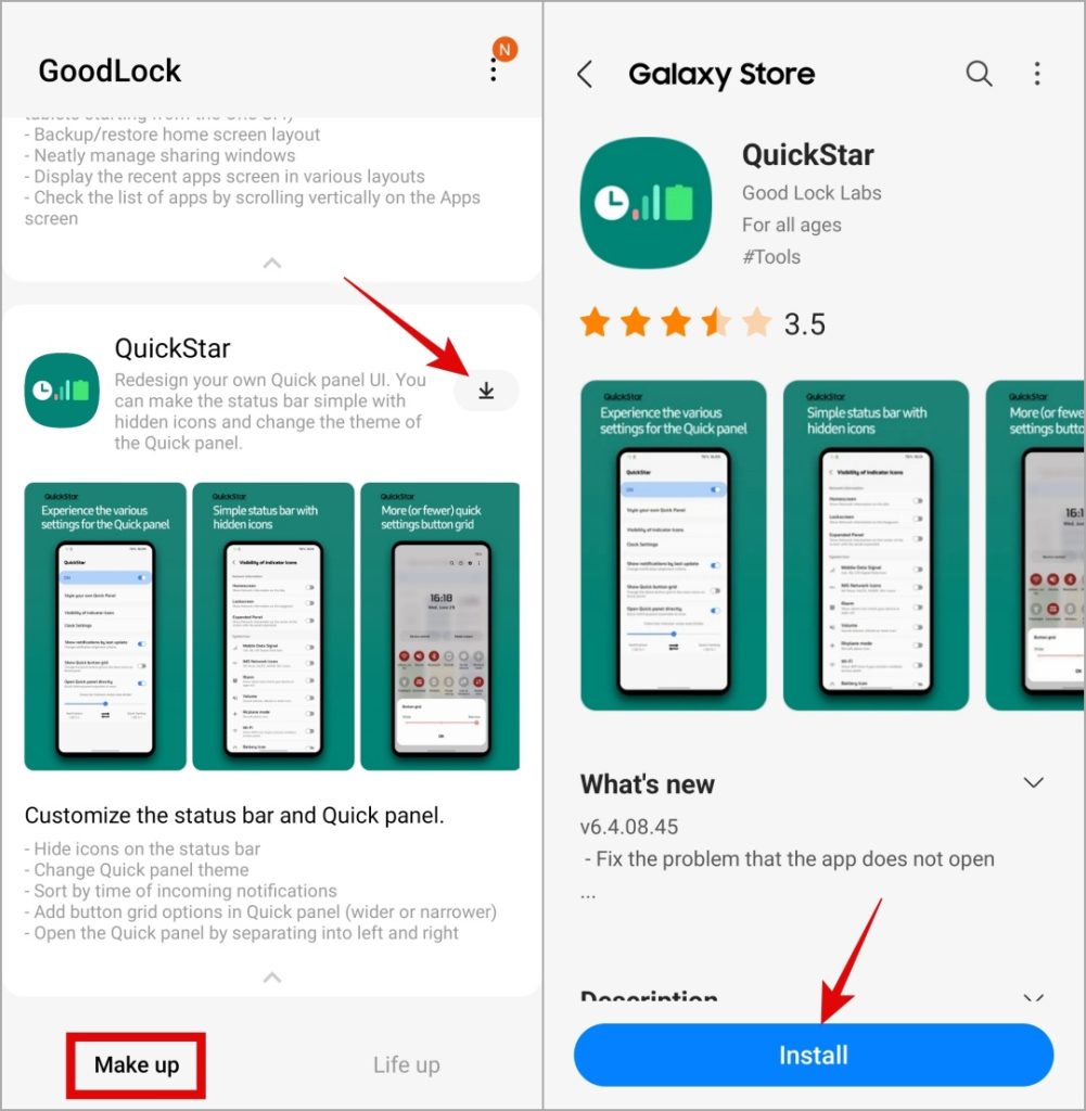 Instale el módulo QuickStar en el teléfono Samsung