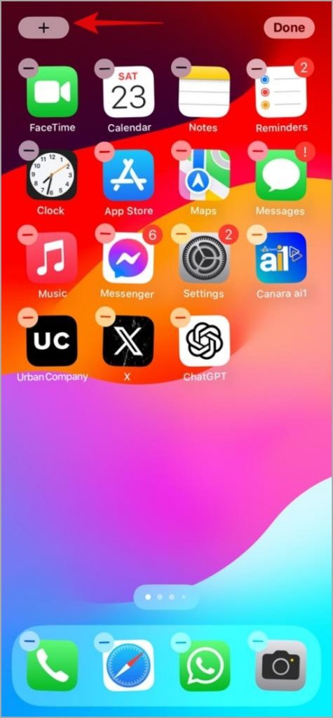 Agregar widgets en iPhone