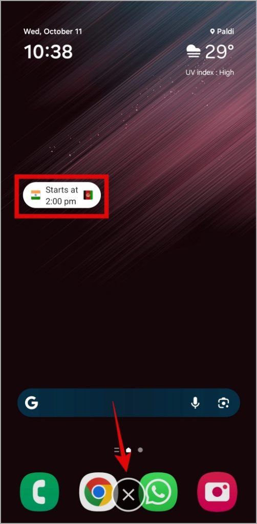 Eliminar la puntuación clavada en Android