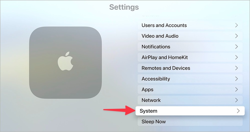Sistema en Apple TV