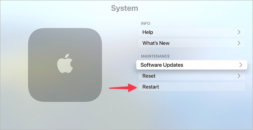 Reiniciar Apple TV