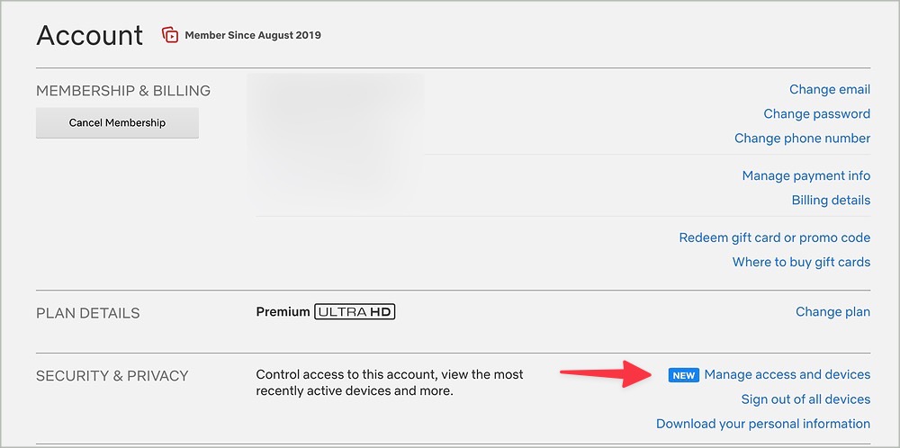 Administrar dispositivos en Netflix