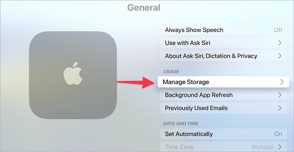 Administre el almacenamiento en Apple TV