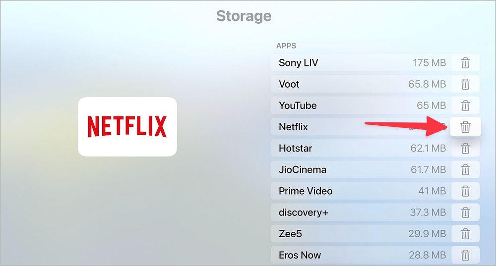 Eliminar Netflix en Apple TV